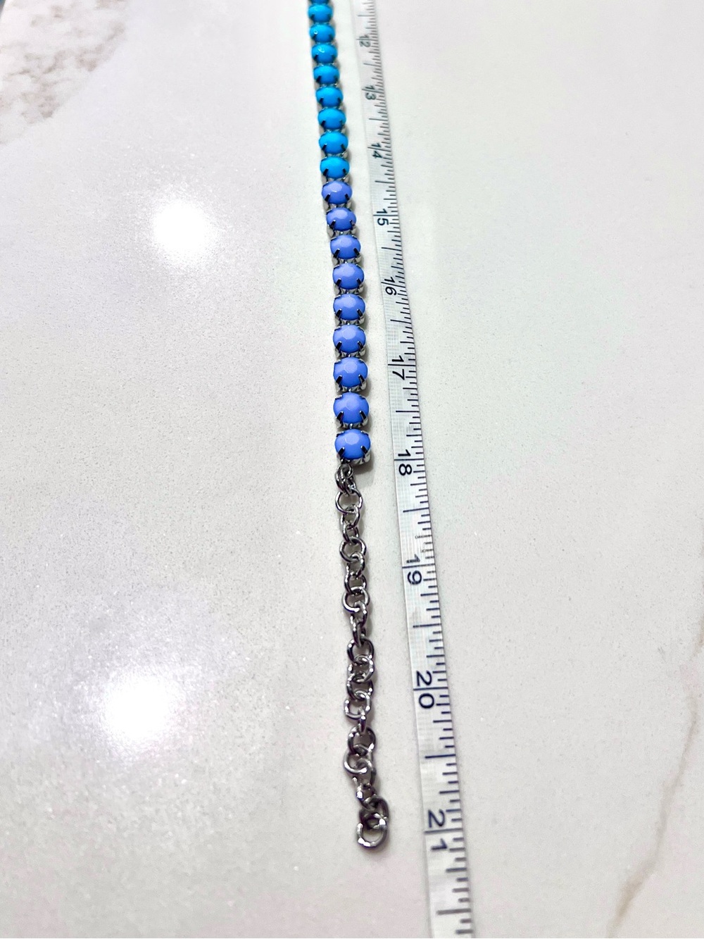 Women’s Multicolor Blue Gradient Crystal Necklace - Picture 4 of 4